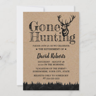 Invitation Chasse Rustic Kraft Parti de retraite
