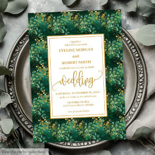 Invitation Chasseur classique Vert Eucalyptus Mariage