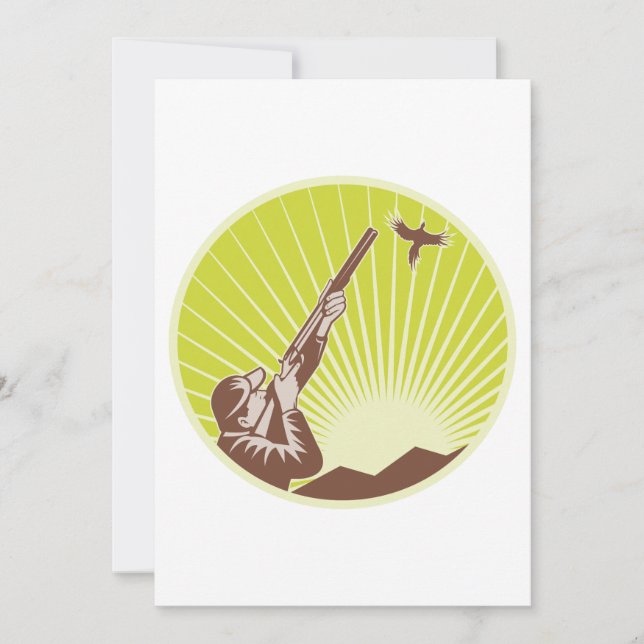 Invitation Chasseur Tirant Sur Une Oie (Devant)