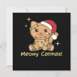 Invitation Chat Animaux de Noël Chats Mignons Meowy Catmas
