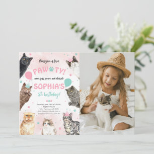 Invitation Chat Anniversaire Pawty Photo