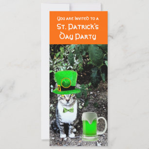 INVITATION CHAT AVEC LA BIÈRE IRLANDAISE VERTE ST PATRICK'S D