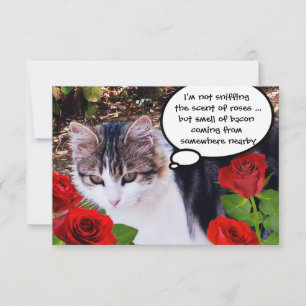 INVITATION CHAT AVEC ROSES ROUGES BACON BRUNCH PARTI