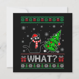 Invitation Chat Ce Chat Noir Drôle Poussant Arbre De Noël