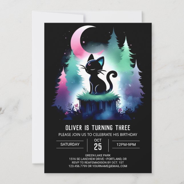 Invitation Chat Cute Personnalisé Anniversaire (Devant)