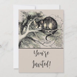 Invitation Chat de Cheshire Alice au Pays des Merveilles Clas