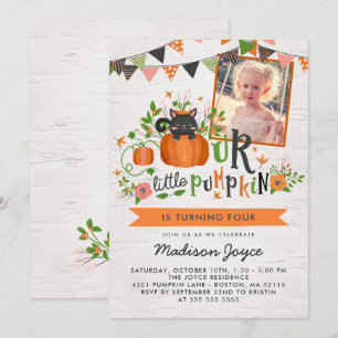 Invitation Chat de citrouille - photo de partie