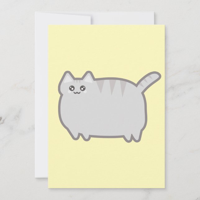 Invitation Chat de graisse de Kawaii (Devant)