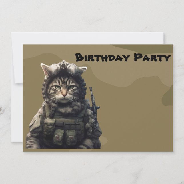 Invitation Chat de l'armée militaire (Devant)