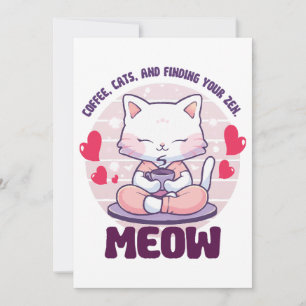 Invitation Chat de méditation - Chat kawaii