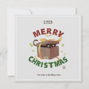 Invitation Chat De Noël À Carton