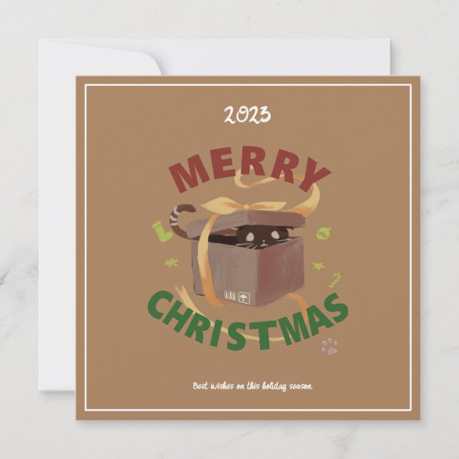 Invitation Chat De Noël À Carton (Devant)