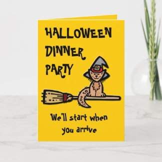 Invitation Chat d'Halloween sur baguette