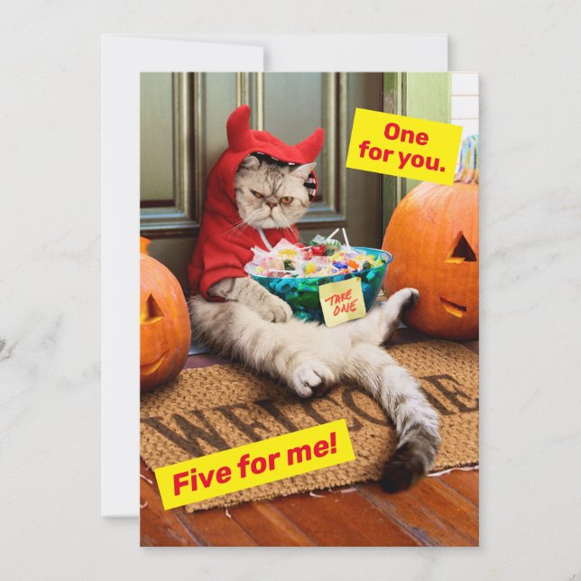 Invitation Chat diabolique grincheux (Devant)