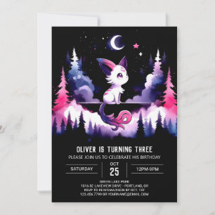 Invitation Chat doux minimaliste Anniversaire