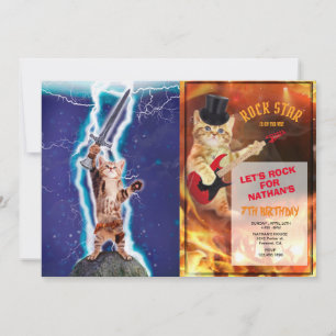 Invitation Chat guerrier tonnerre