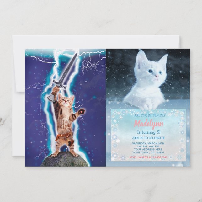 Invitation Chat guerrier tonnerre (Devant)