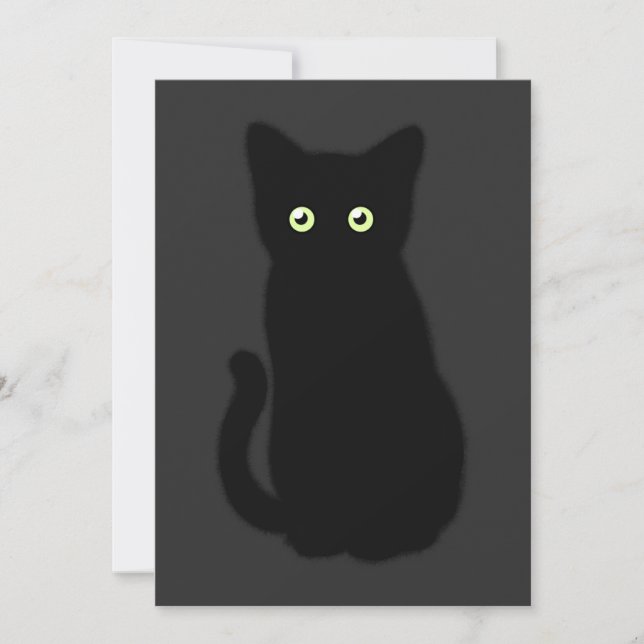 Invitation Chat noir, chaton mignon, plaisir spottaculaire (Devant)
