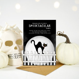 Invitation Chat noir Éffrayant Halloween Spooktacular