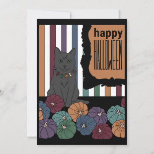 Invitation Chat noir Halloween