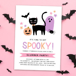 Invitation Chat noir mignon Halloween Anniversaire Fête du bo