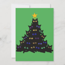 Chat Noir Tangé Dans Les Lumières Des Arbres De No