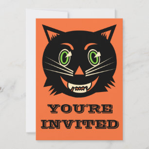 Invitation Chat noir vintage