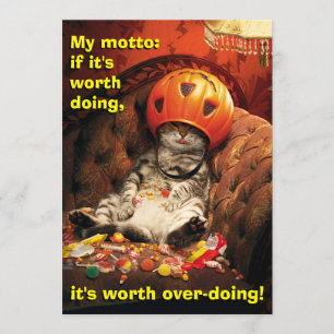 Invitation Chat sous le seau de bonbons