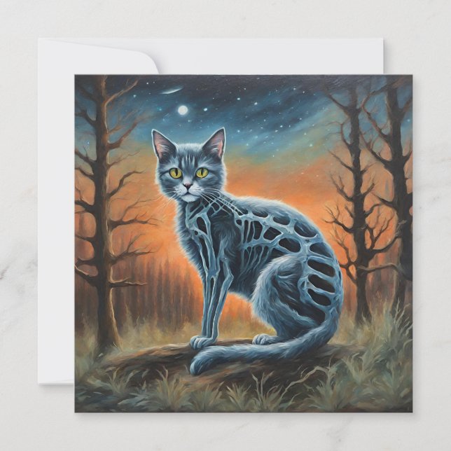 Invitation Chat squelette (Devant)