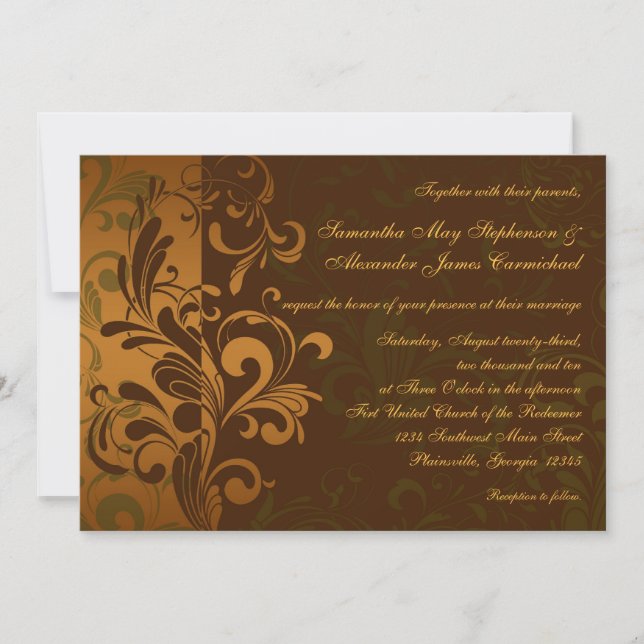 Invitation Châtaignier Brown/Or/Faire-part de mariage à spira (Devant)