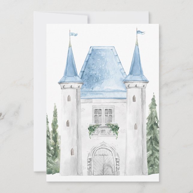 Invitation Château d'aquarelle romantique Arrière - plan Mari (Devant)