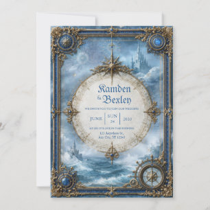 Invitation Château de compas de saphir Mariage