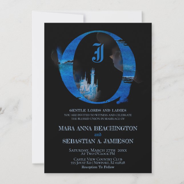 Invitation *~* Château de conte de fées fantastique Mariage m (Devant)