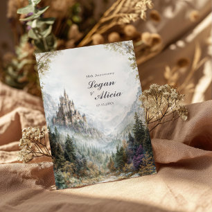 Invitation Château de Conte de Fées Forêt Brumeuse Mariage d'