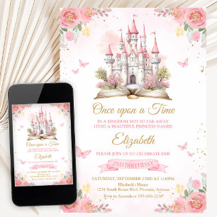Invitation Château de Conte de Fées Il était une Fois Anniver