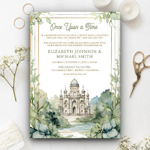 Invitation Château de Conte de Fées Photo Mariage