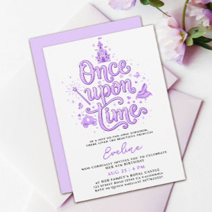 Invitation Château de Contes de Fées Coquette Pastel Violet P