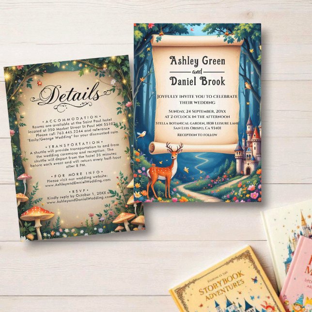 Invitation Château de forêt enchantée Fairytale Mariage (Créateur téléchargé)