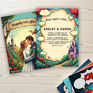 Invitation Château de la Forêt Enchantée Mariage de Conte de