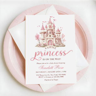 Invitation Château de la petite princesse rose Fille Baby Sho