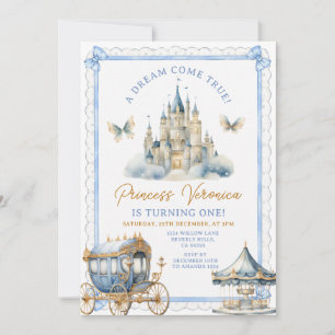 Invitation Château de la Princesse Bleue Carrosse de Naissanc