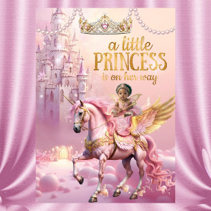 Invitation Château de licorne pour Baby Shower Princesse Ethn