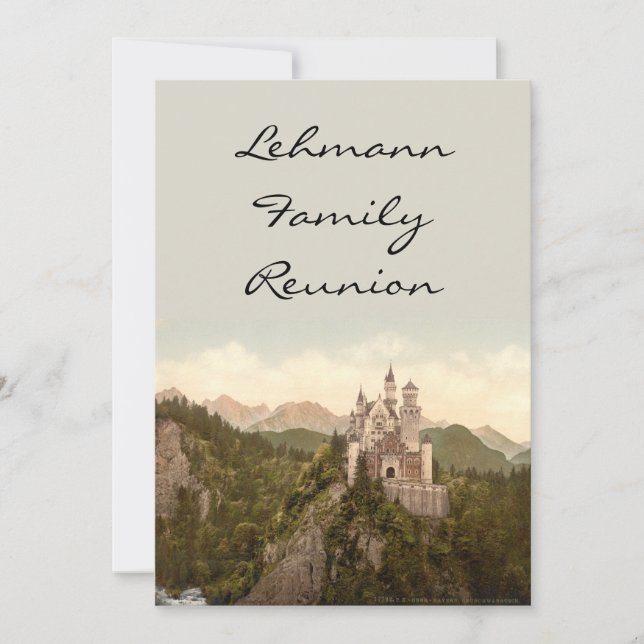 Invitation Château de Neuschwanstein, Bavière, Allemagne (Devant)