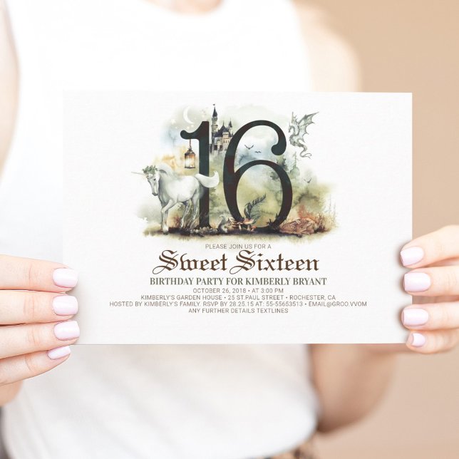 Invitation Château de Princesse 16e anniversaire Sweet sixtee (Créateur téléchargé)