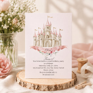 Invitation Château de Princesse Anniversaire Royal