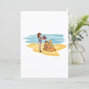 Invitation Château de sable de plage