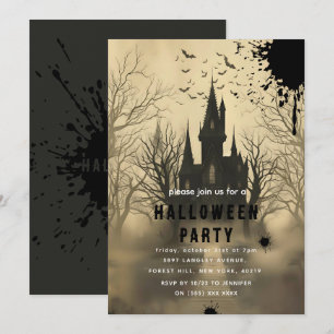 Invitation Château des Fantômes d'Halloween