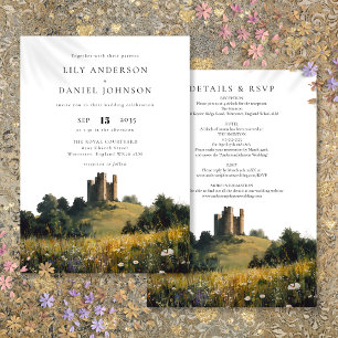 Invitation Château Floral Campagne Tout En Un Mariage