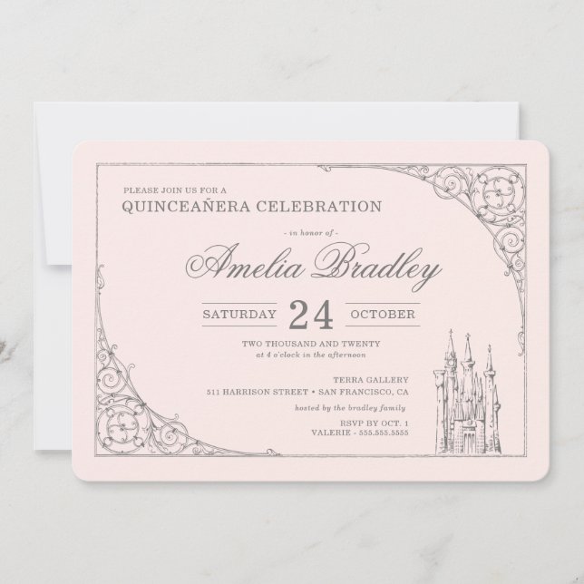 Invitation Château Princess | Fairy Tale Quinceañera (Devant)