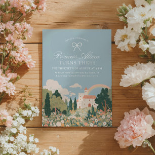 Invitation Château Princess Floral Fairytale Anniversaire